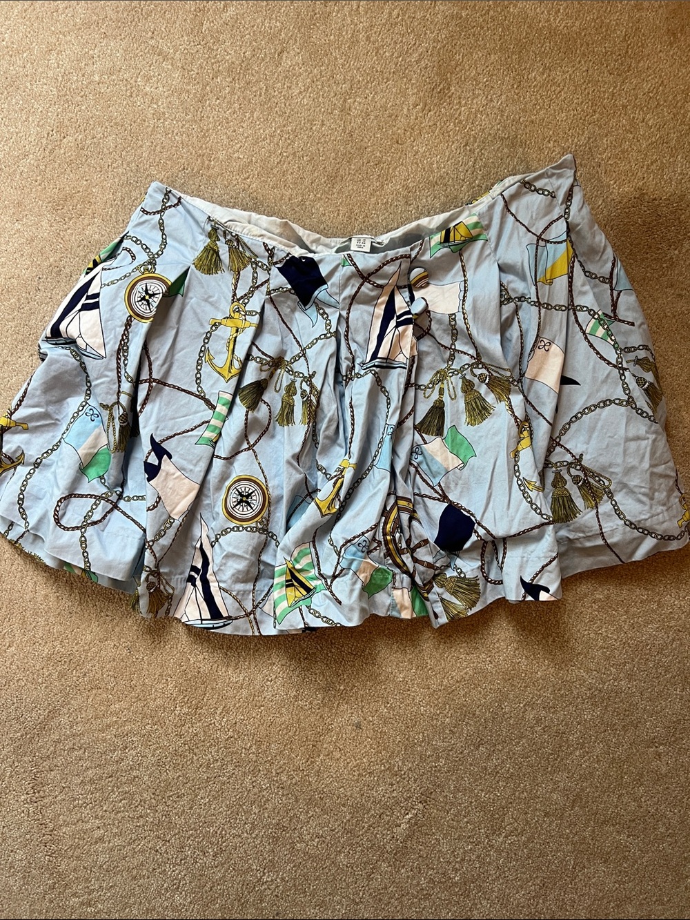 Maeve Tea Towel Pleated Skort
